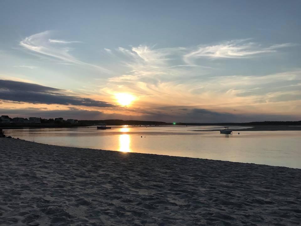 Beautiful sunset on Ferry Beach in Scarborough, Maine