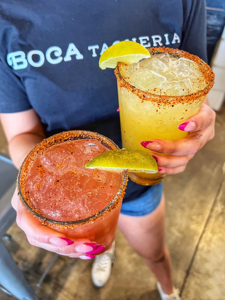 Pineapple and Prickly Pear margartias on the rocks 