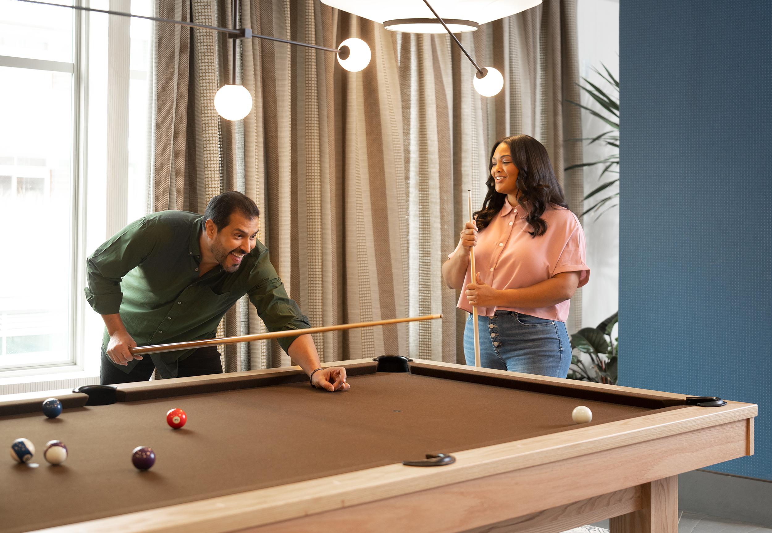 Our game room is the perfect place to enjoy a game of billiards with friends