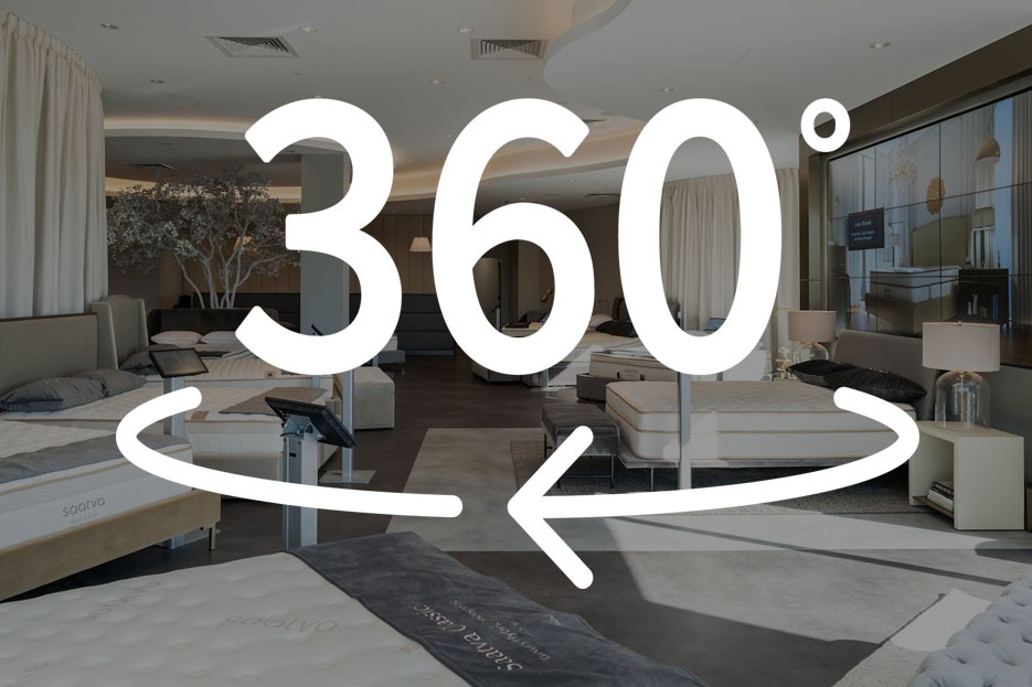 Interactive 3D virtual tour of the Saatva Viewing Room in New Jersey.