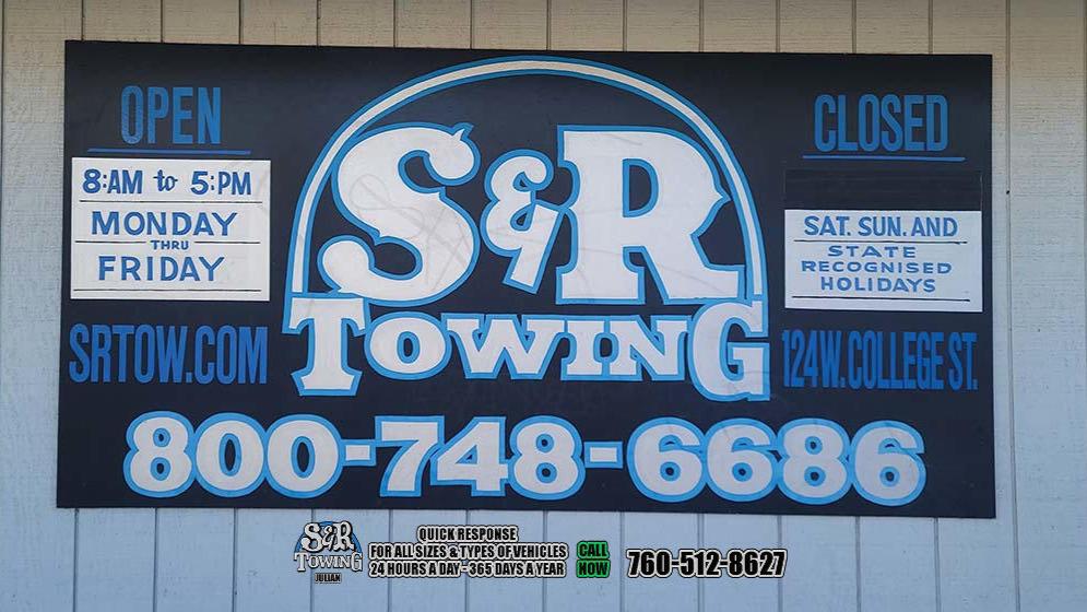 Our fleet of trucks and highly trained operators are ready to go 24/7 give us a call and let us put your mind at ease. S & R Towing Inc - 3568 CA-78, Julian, CA 92036 - Call us at 760-547-1719