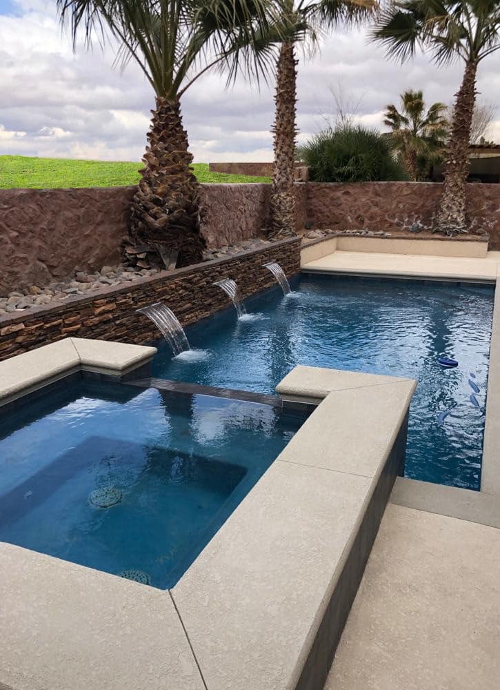 We create unique pool water features.