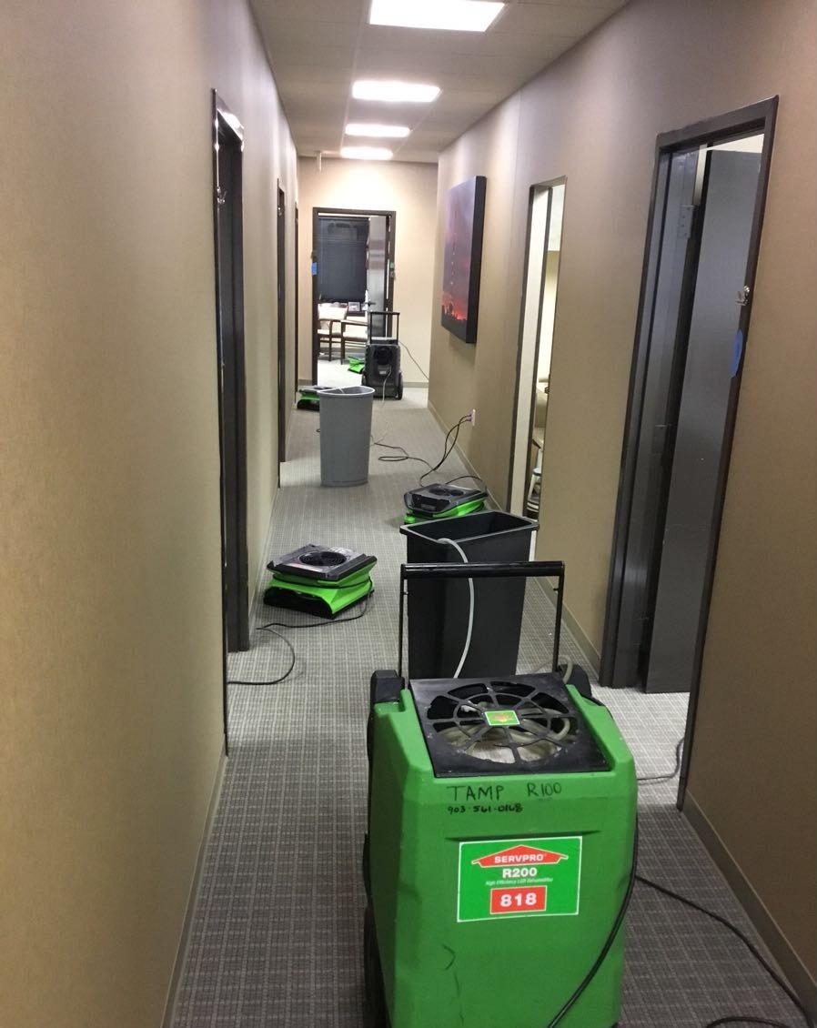 The SERVPRO equipment is up and running during a commercial restoration.