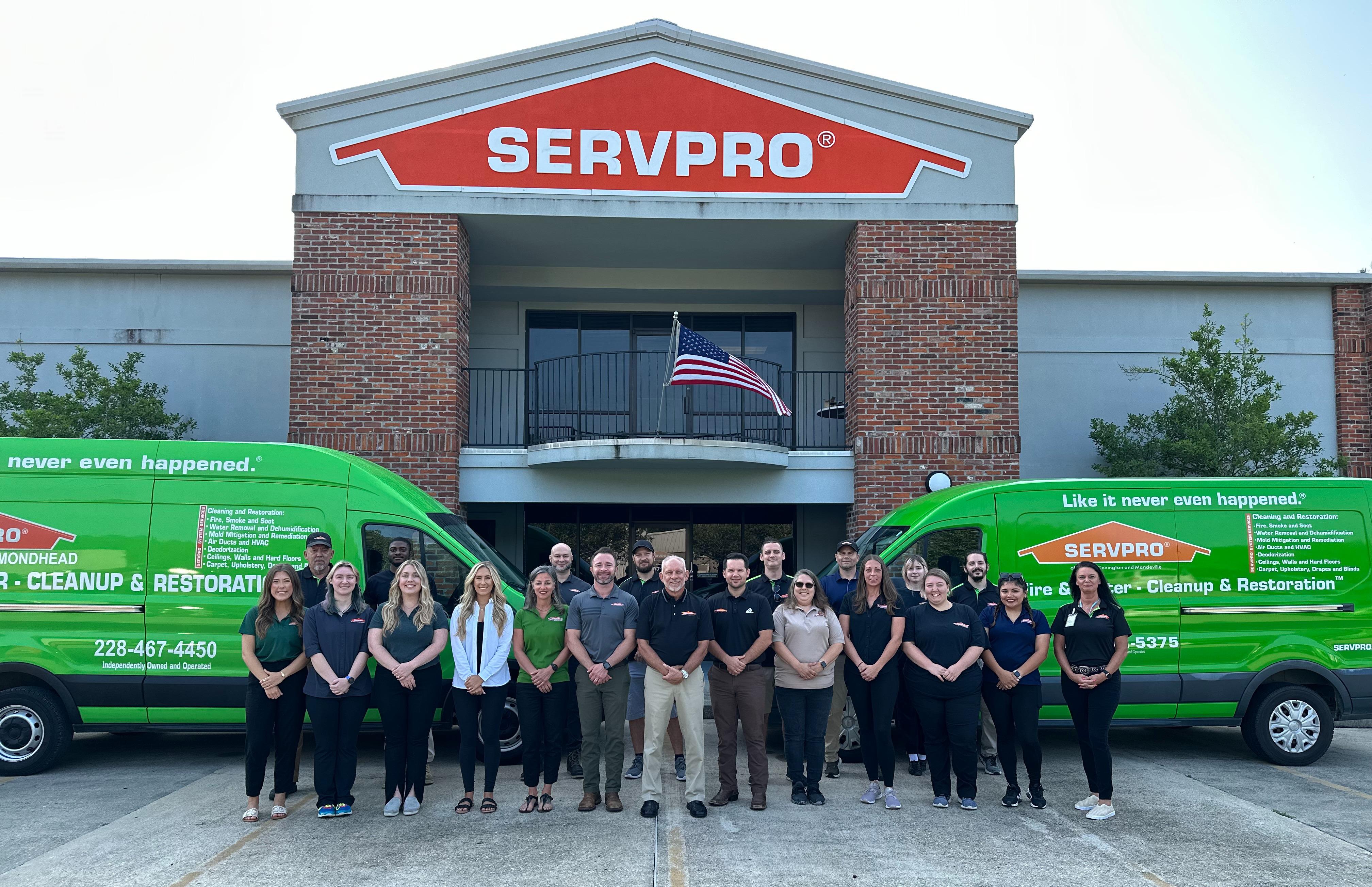 SERVPRO of Greater Covington and Mandeville's water damage restoration, fire damage restoration, mold remediation, and emergency storm response team.