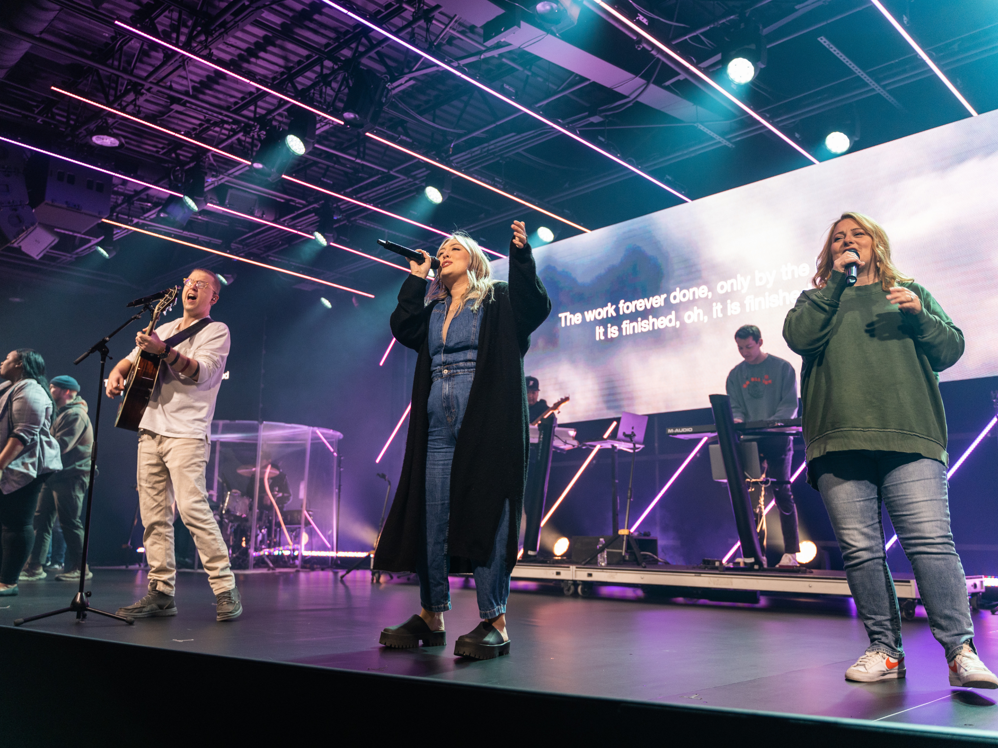 Worship Team singing at Church on the Move in Broken Arrow, Oklahoma