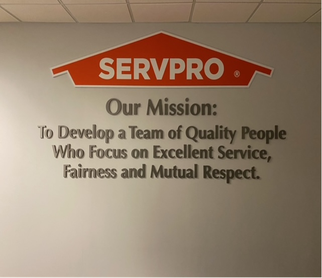 Mission Statement on wall of our breakroom