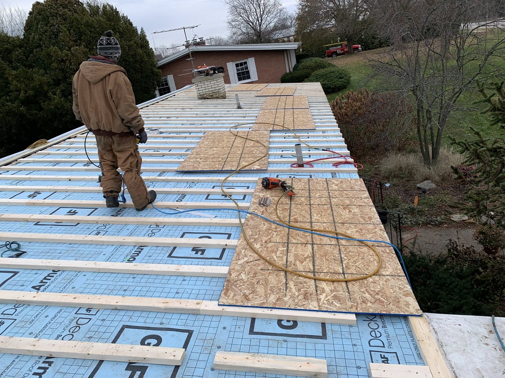 Roof construction work