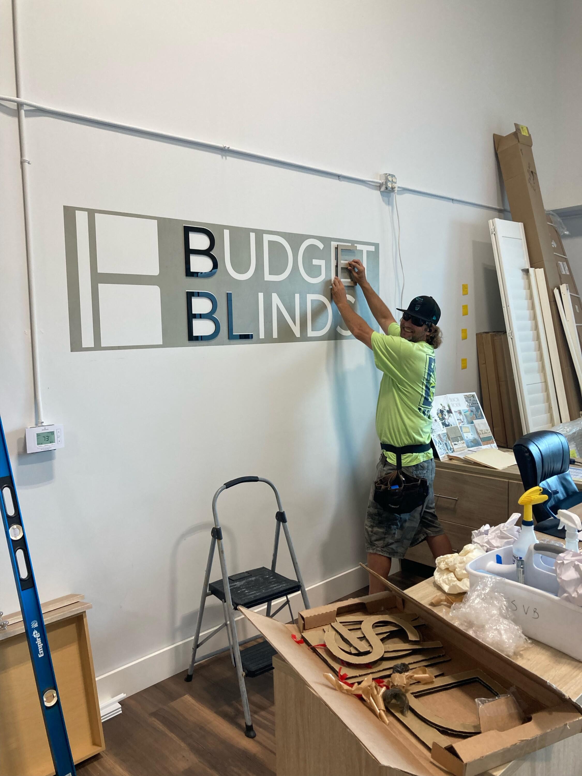 Our team is working to install a sign in our new Vero beach showroom! We cannot wait to see the finished look and to welcome customers into this new store! You can take a look at sample fabrics, shades, and blinds all in one place.