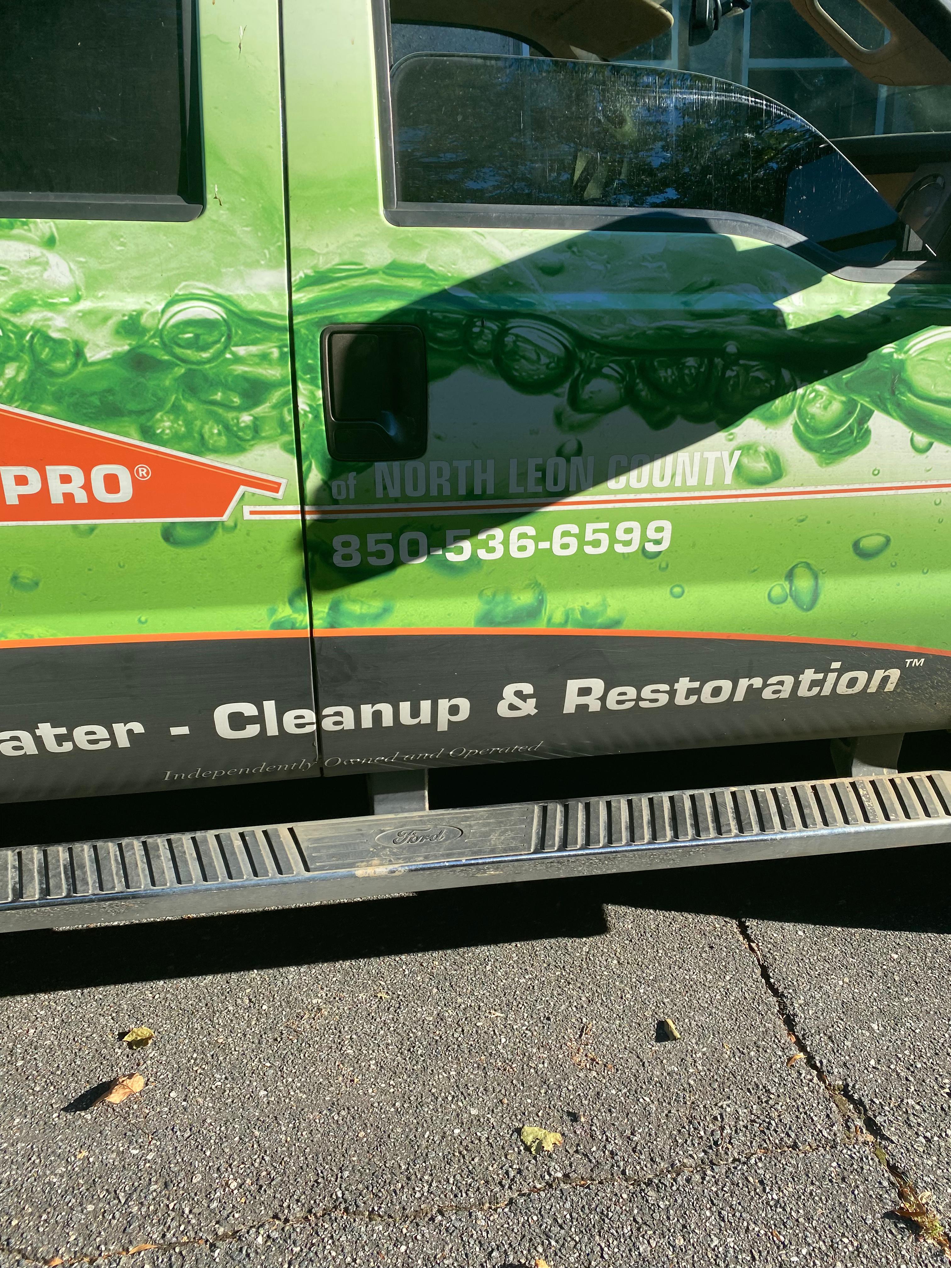 Water and Mold Crew Chief truck ready for a day of work! SERVPRO of North Leon County Tallahassee (850)536-6599