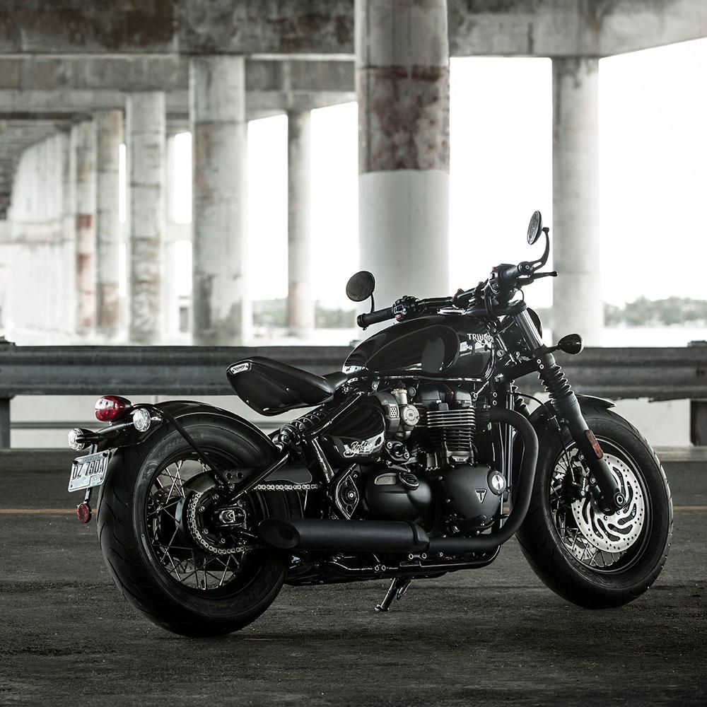 Ride in style with our Triumph Bonneville Bobber motorcycle! We invite you to stop in and experience the Moon Motorsports way of doing business.