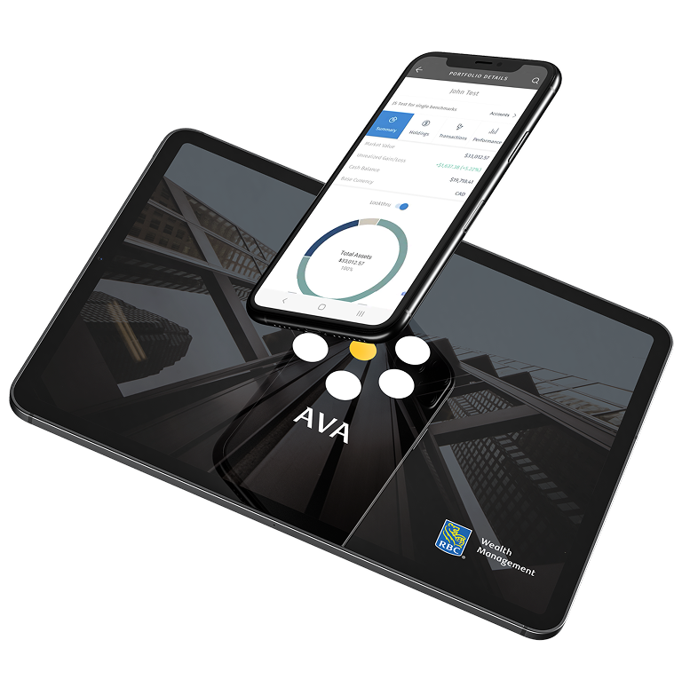 Image of smart phone and tablet displaying AVA software.