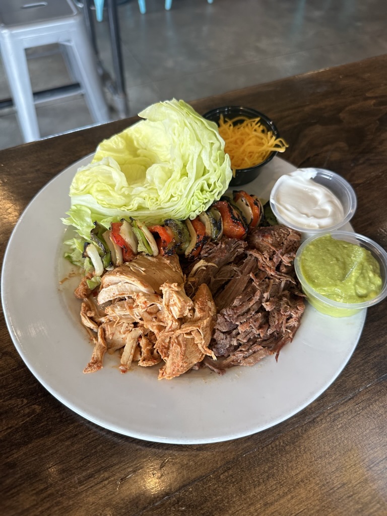 Boca fajitas, meat plate, low carb, grilled peppers and onions 