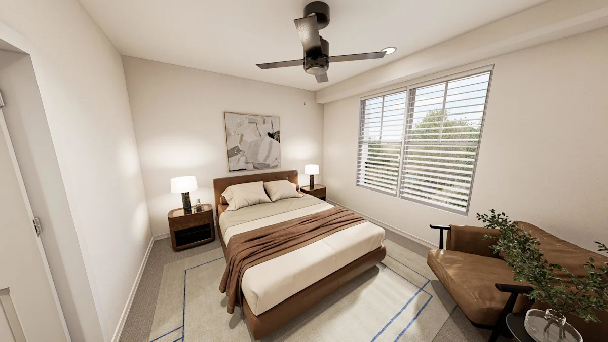 Rendering of the bedroom