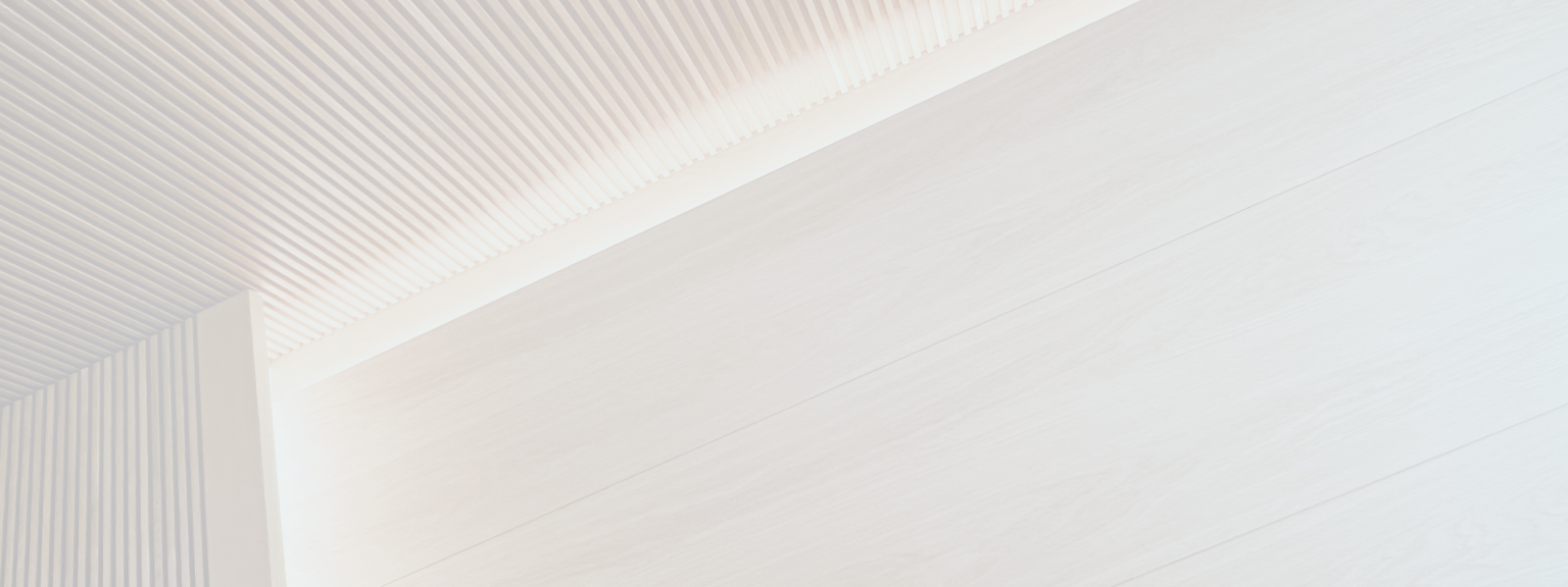 Architectural wood slat ceiling with dramatic light and shadow interplay.