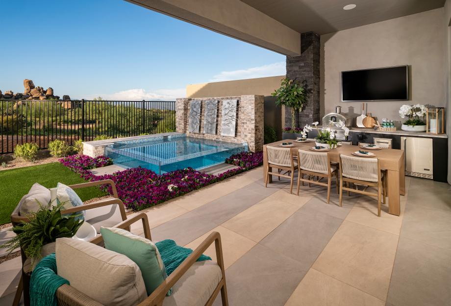 Outdoor living spaces with incredible views of the Sonoran Desert