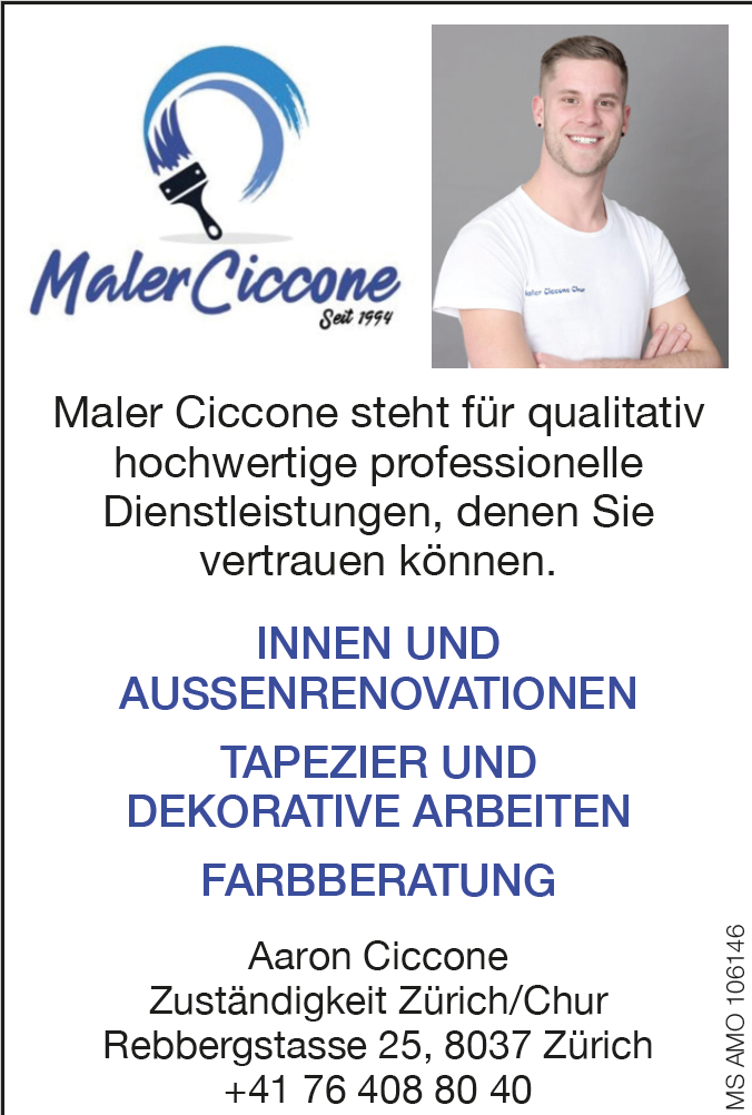 Maler Ciccone, Rebbergstrasse 25 in Zürich