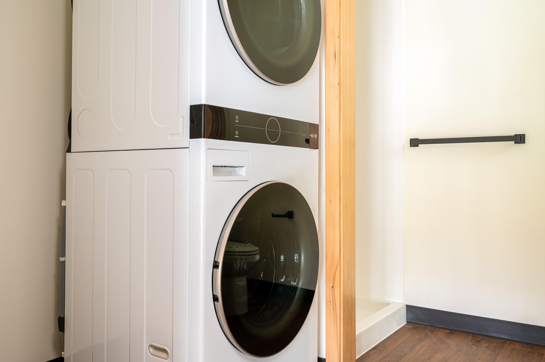 White front loading washing machine
