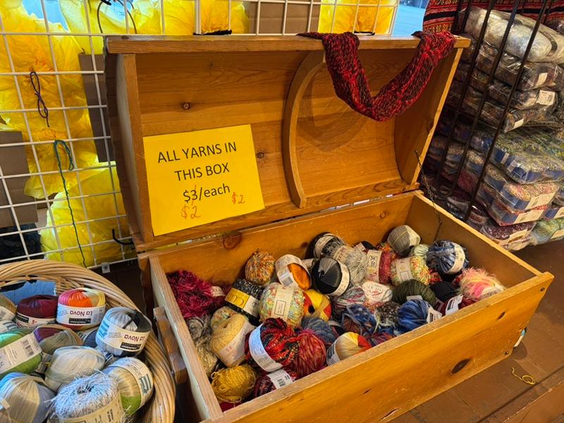 Our Semi-Annual Clearance Sale just entered a new round of markdowns!  Most sale yarns now 50% off, and other are *at least* 75% off.  
Do you like novelty yarns?  We've got a treasure chest full of them for just $2/ball, plus a rack of sealed bags of 10 for just $10/bag!
https://fengari.net/collections/clearance