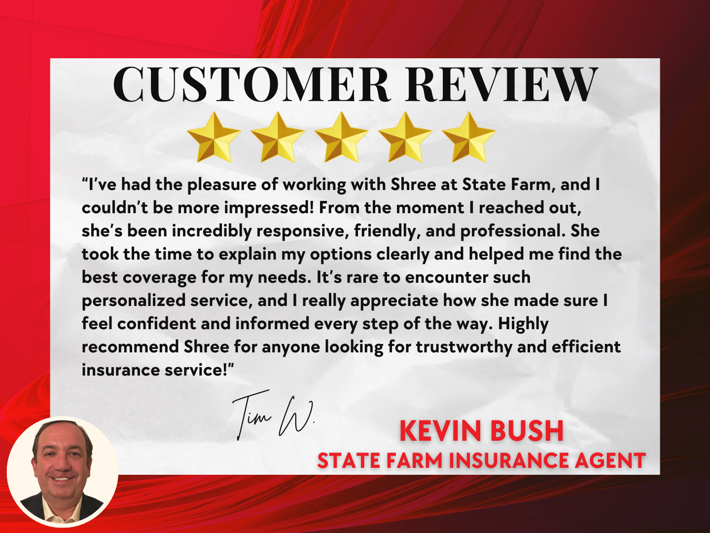 We love customer reviews! Looking forward to helping more people in 2025 call us for a free insurance quote today!