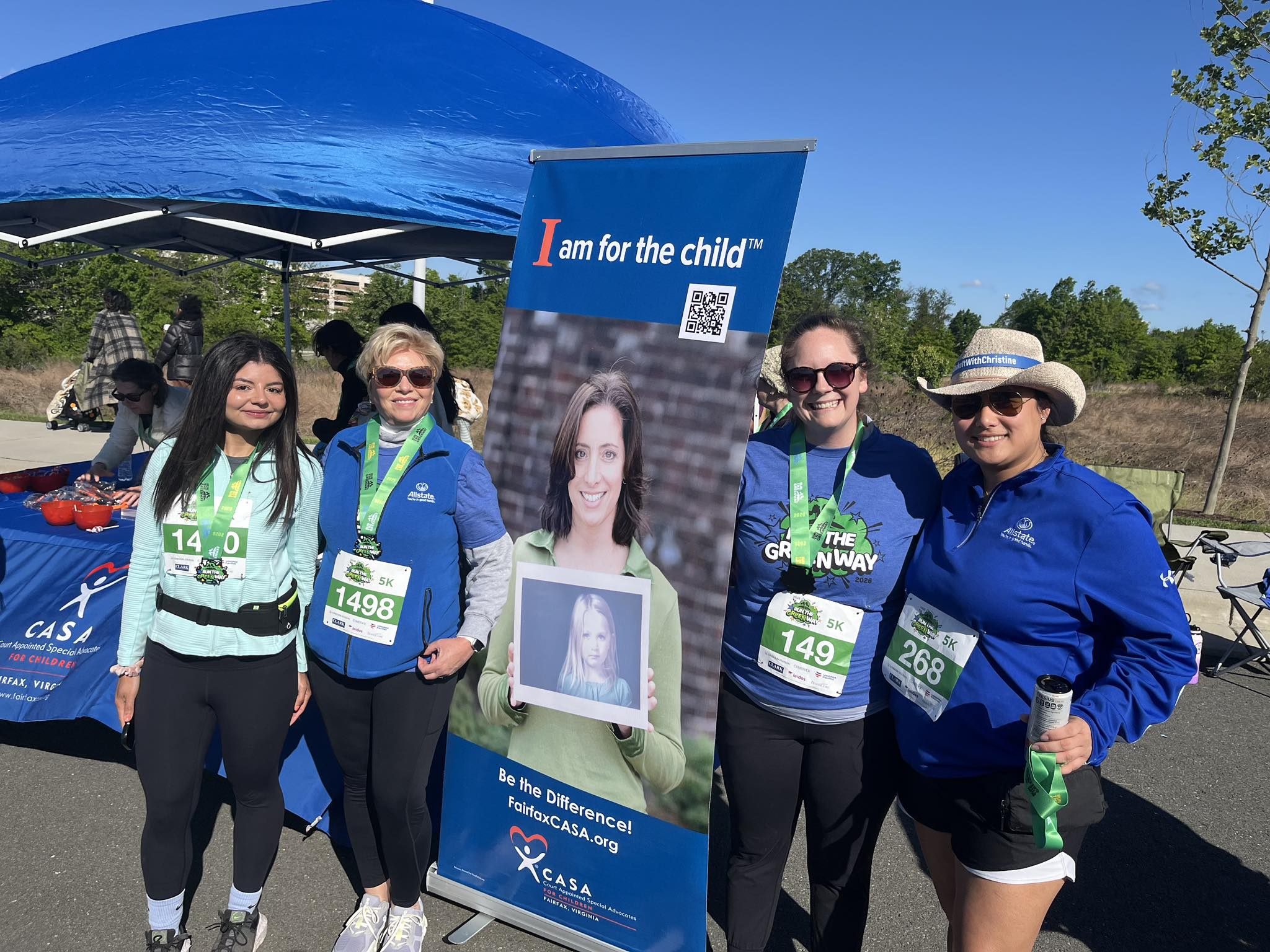 Christine Angles Allstate Insurance team, of Gainesville Virginia, ran the greenway and volunteered with Fairfax Court Appointed Special Advocates (CASA)! The Allstate Foundation is also supporting with a $2500 grant to support the work they do helping local children.