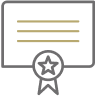 Certified document icon.