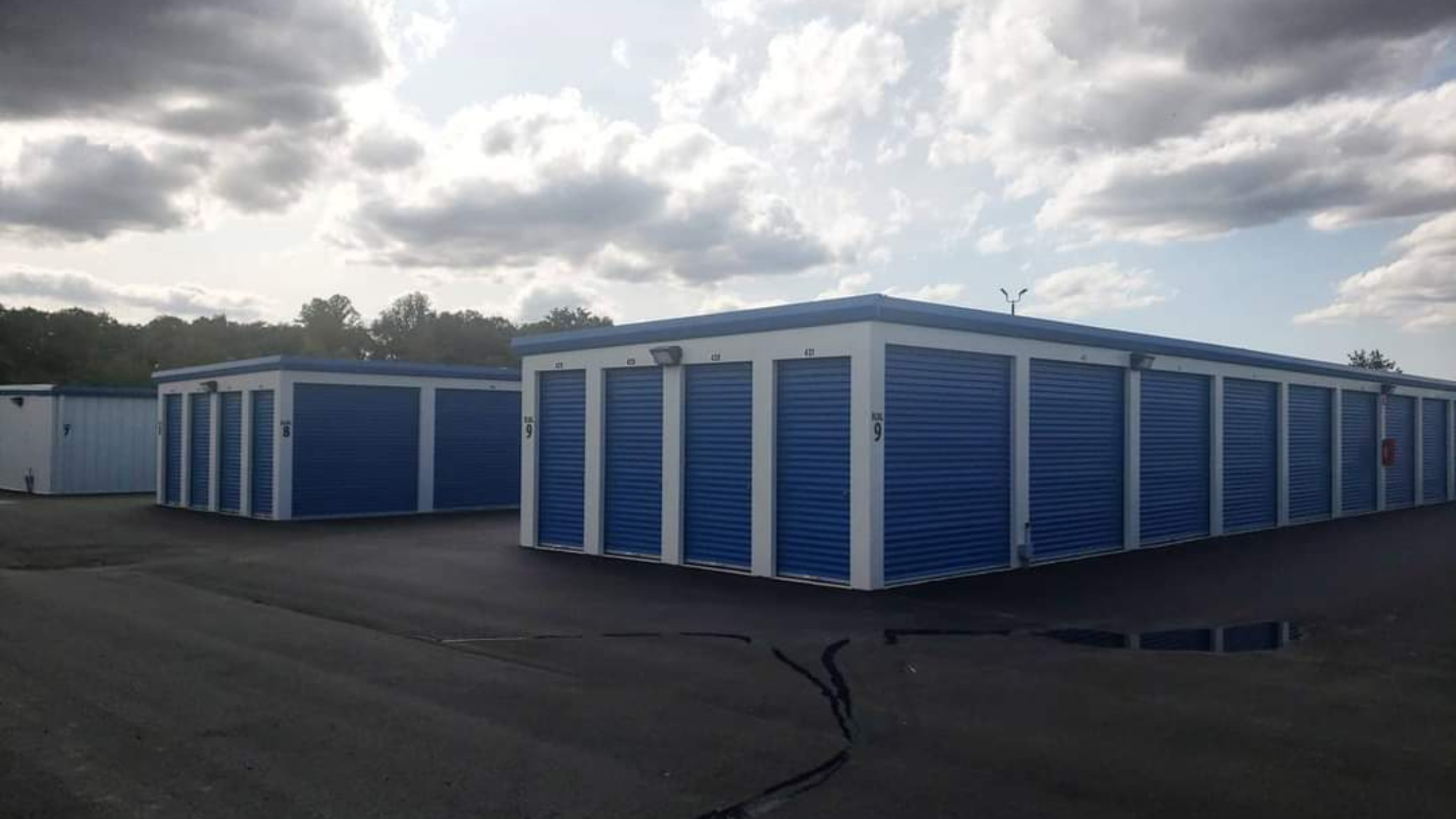 All Climate Self Storage Center Milford Drive up Storage units with wide isles