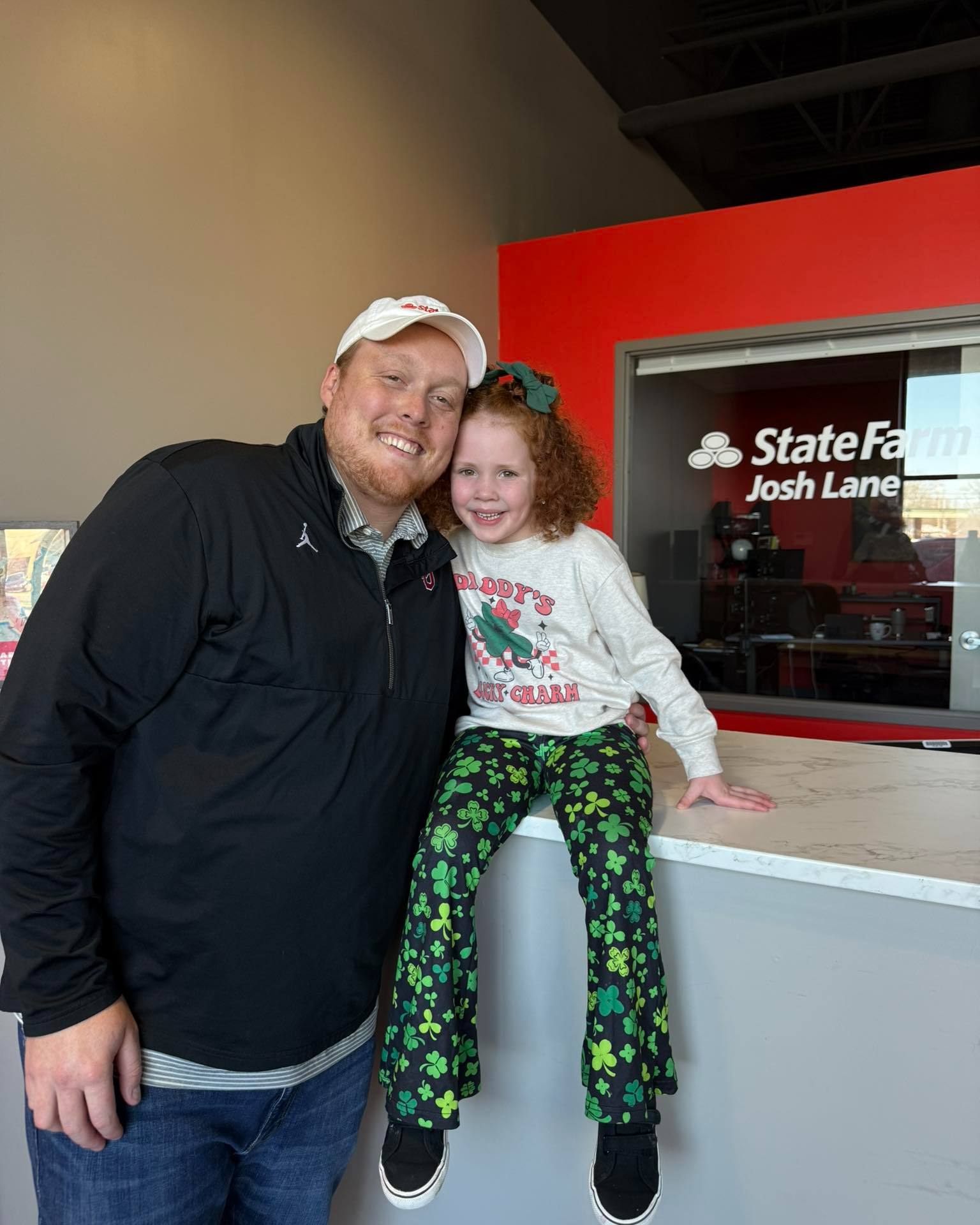 Daddy’s lucky charm stopped by the office! While we can’t guarantee you’ll get your own lucky charm, we can help you feel lucky when it comes to insuring your home, car, and family.