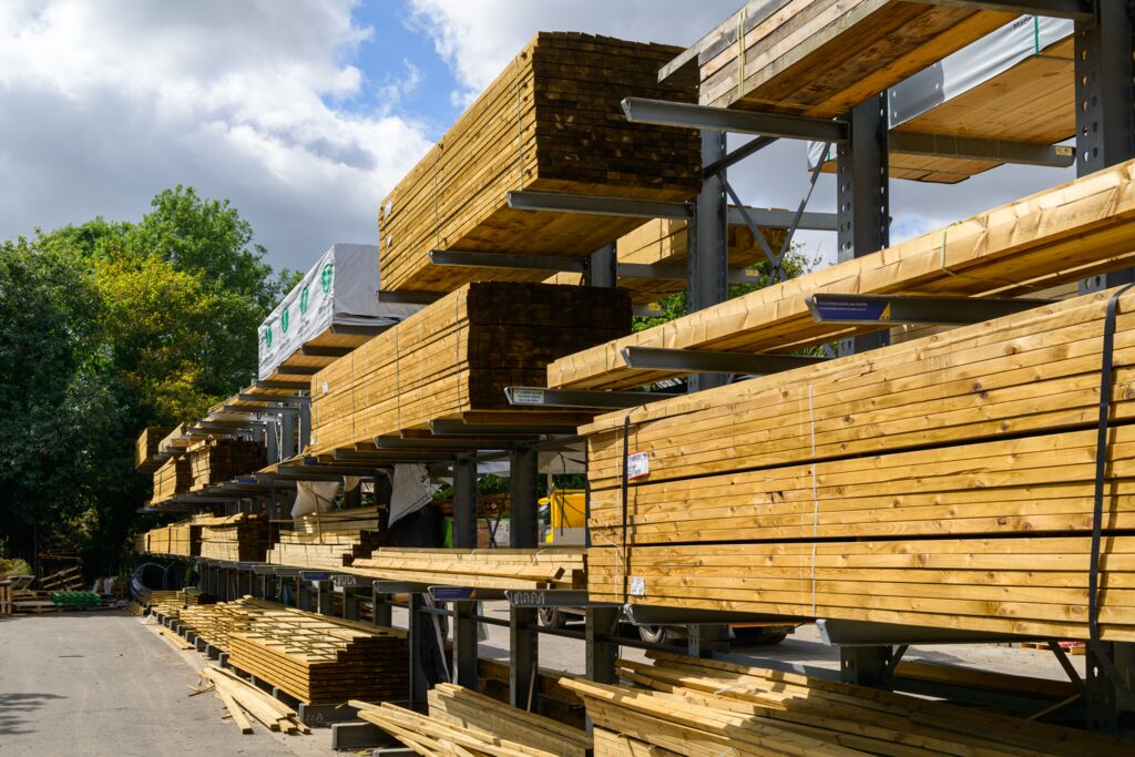 Image of dry timber in storage
