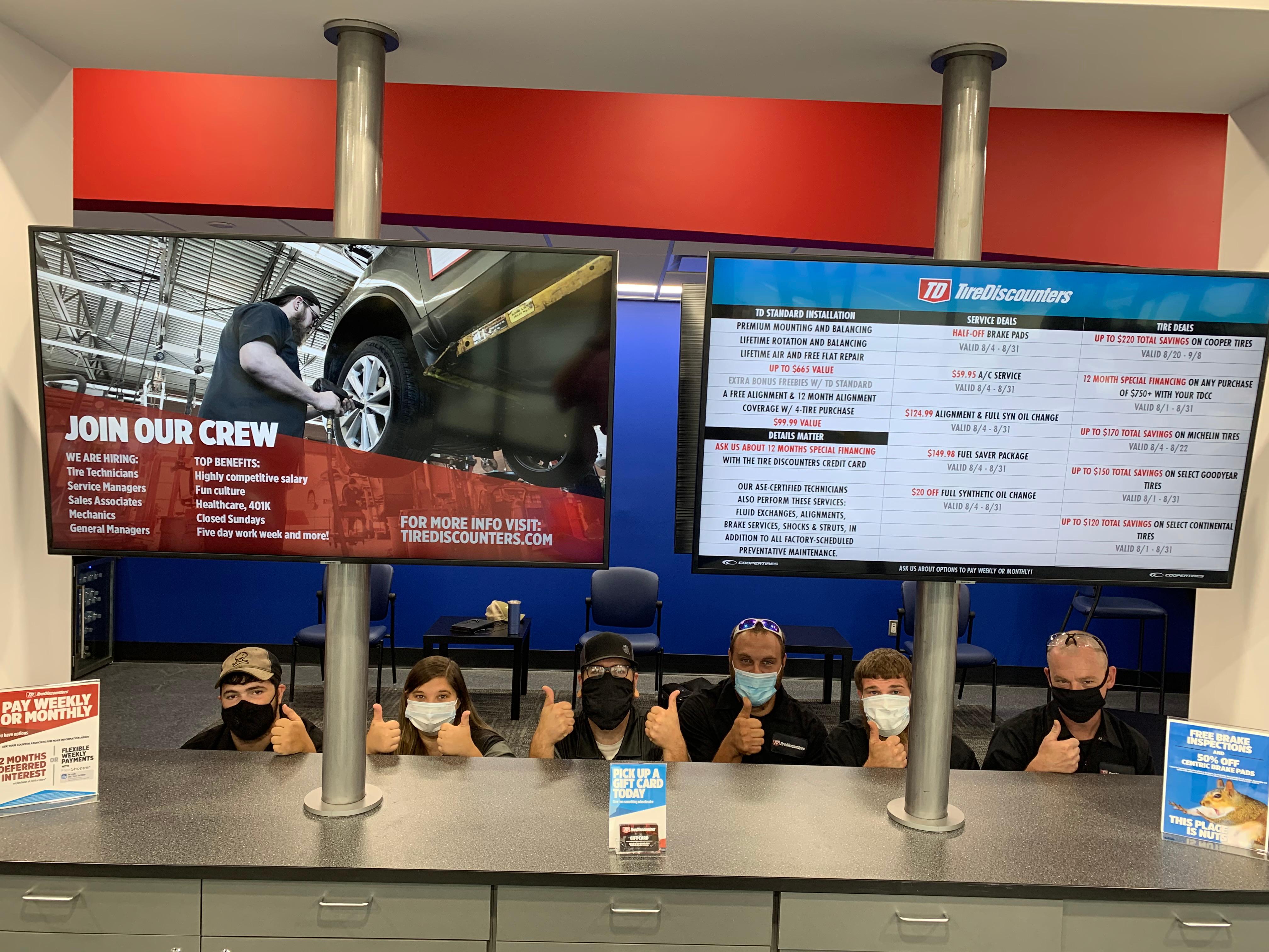 Tire Discounters crew on opening day. Stop in and say hello