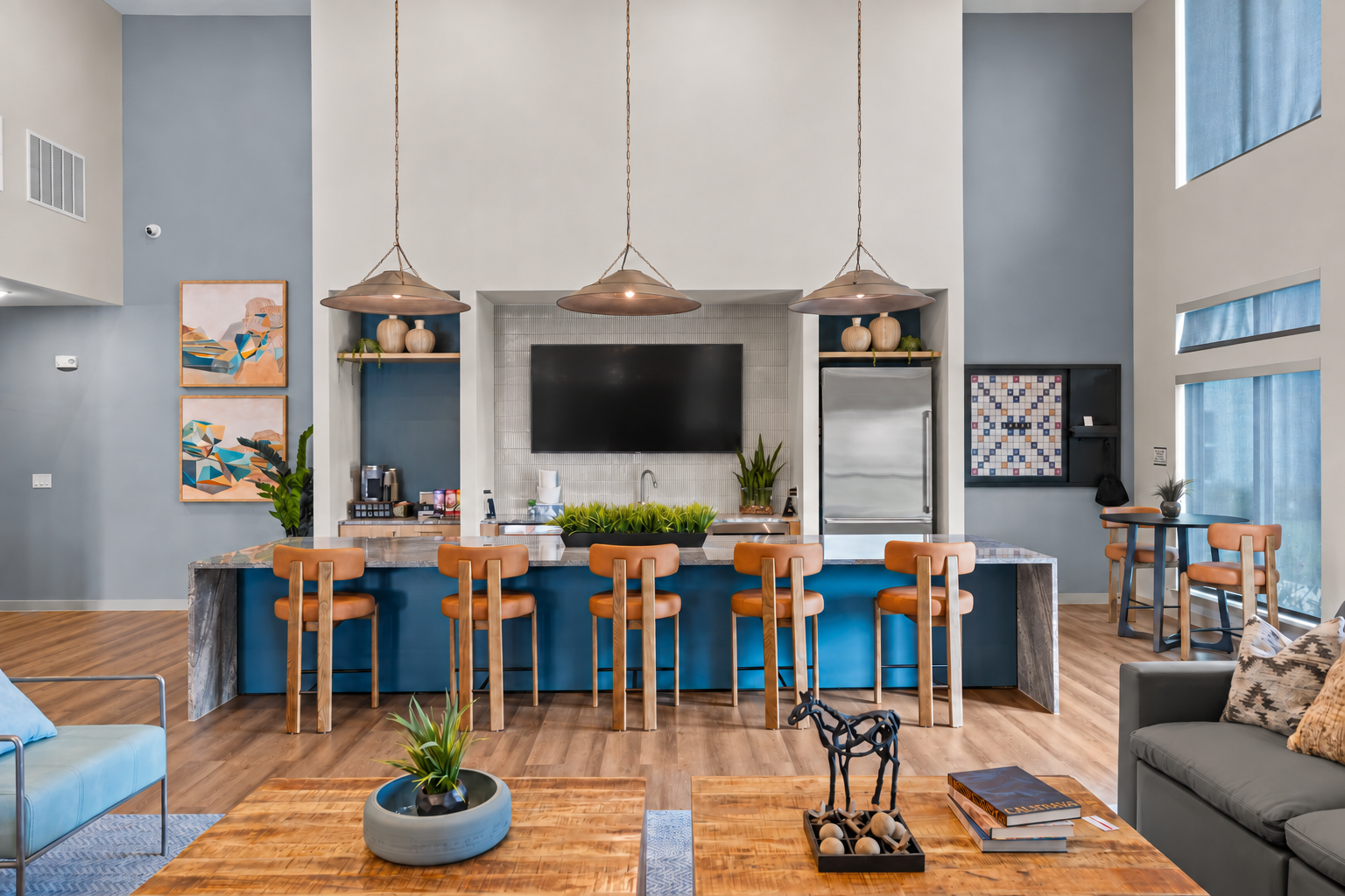 Resident Clubhouse at the new Cyrus Apartments in Northeast Austin, TX 