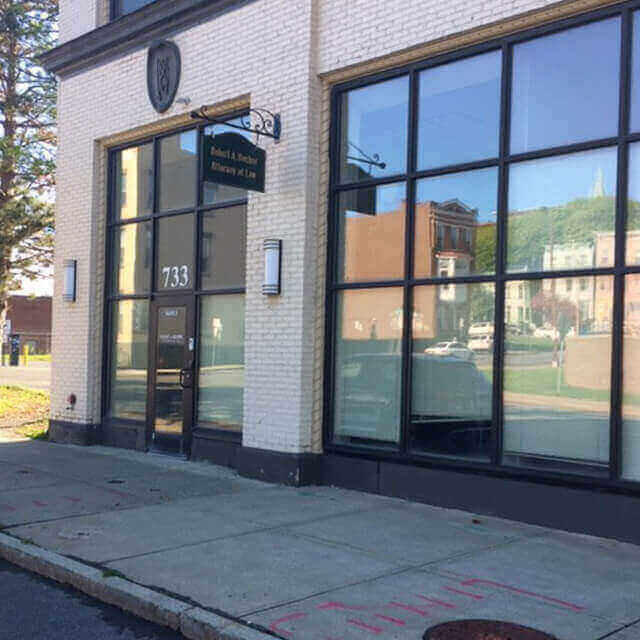 Robert A. Becher, Attorney at Law, front of office