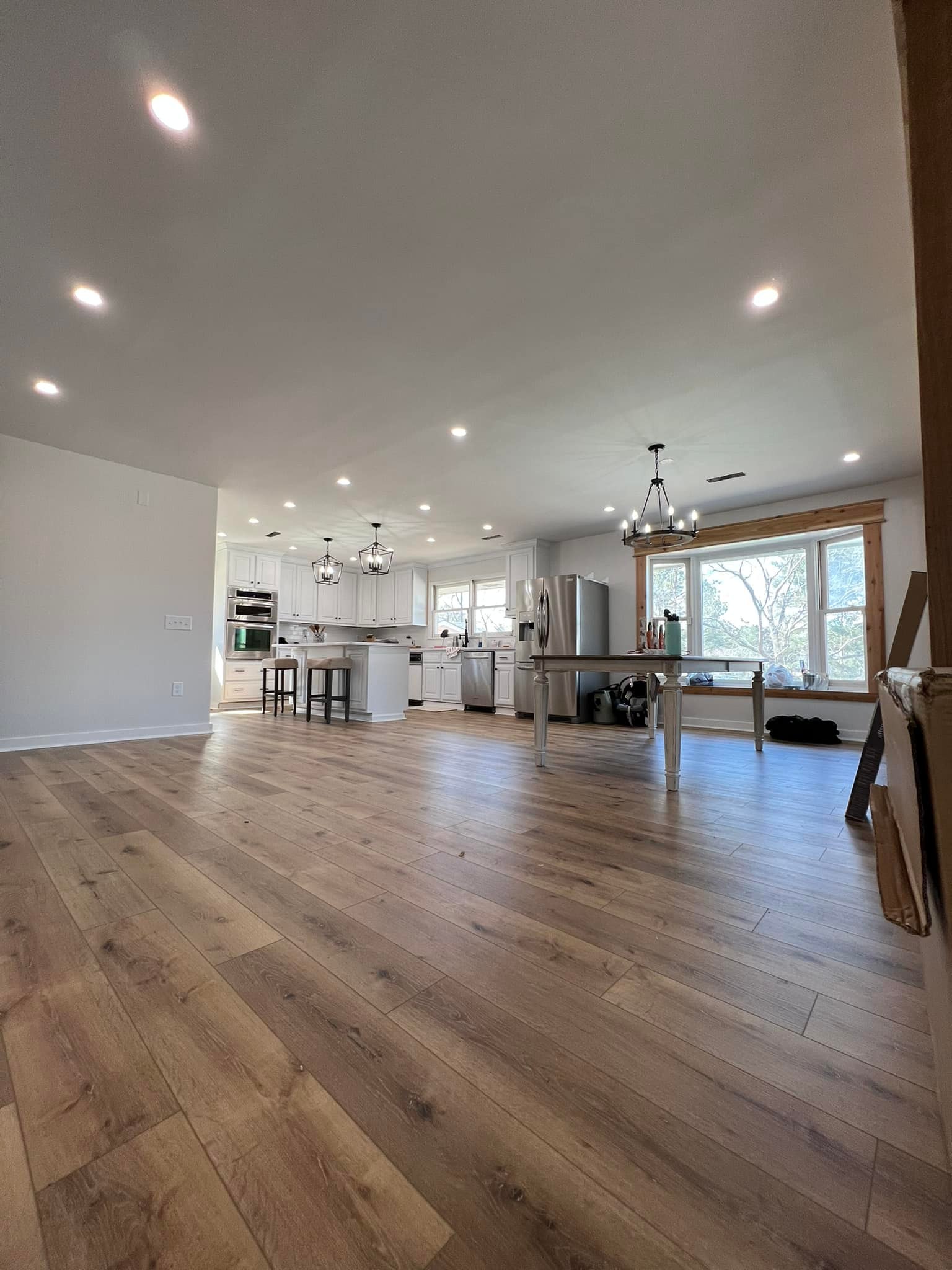 Interior lighting in renovated kitchen