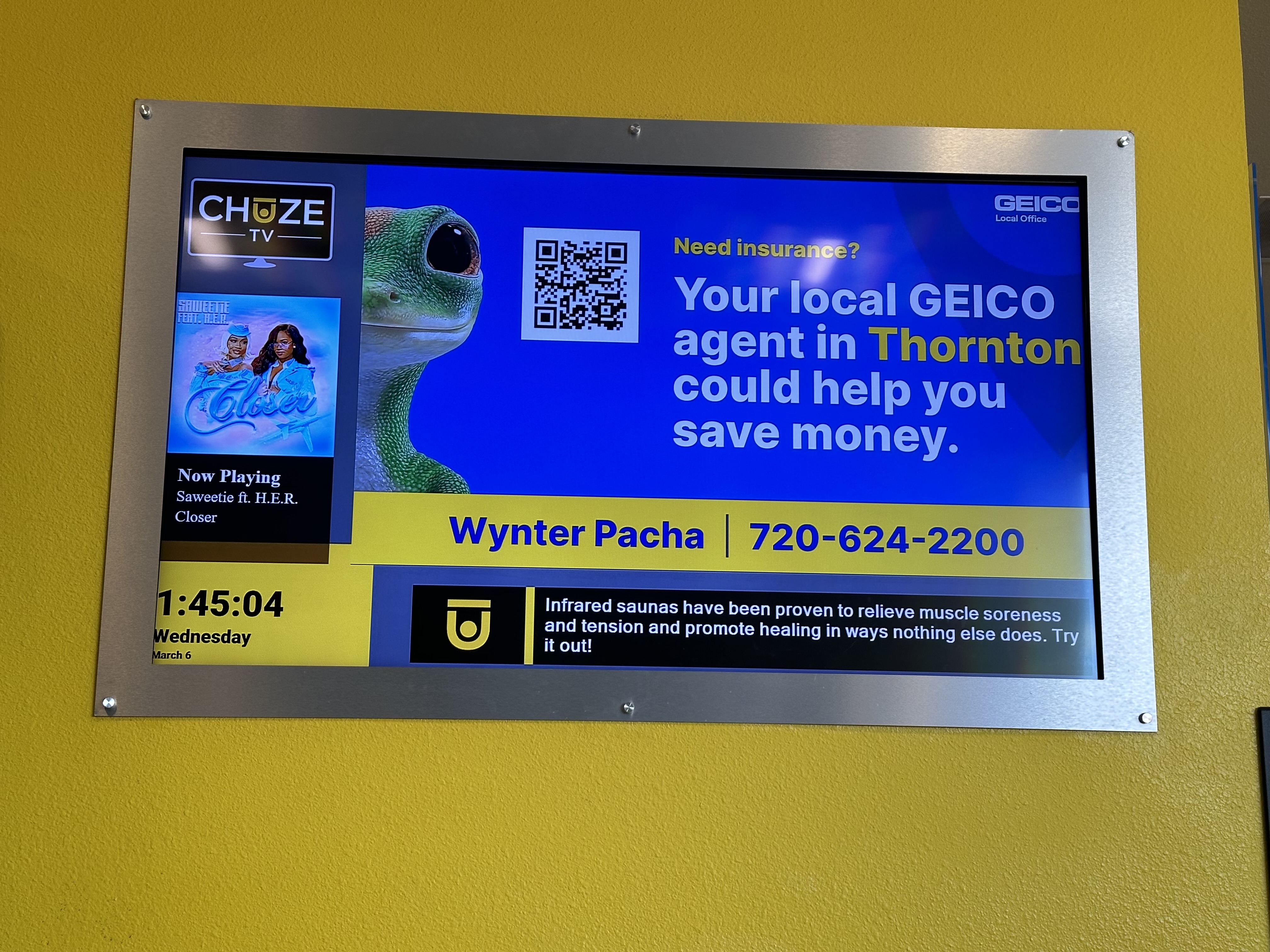 Gym tv ad staying fit here in Thornton