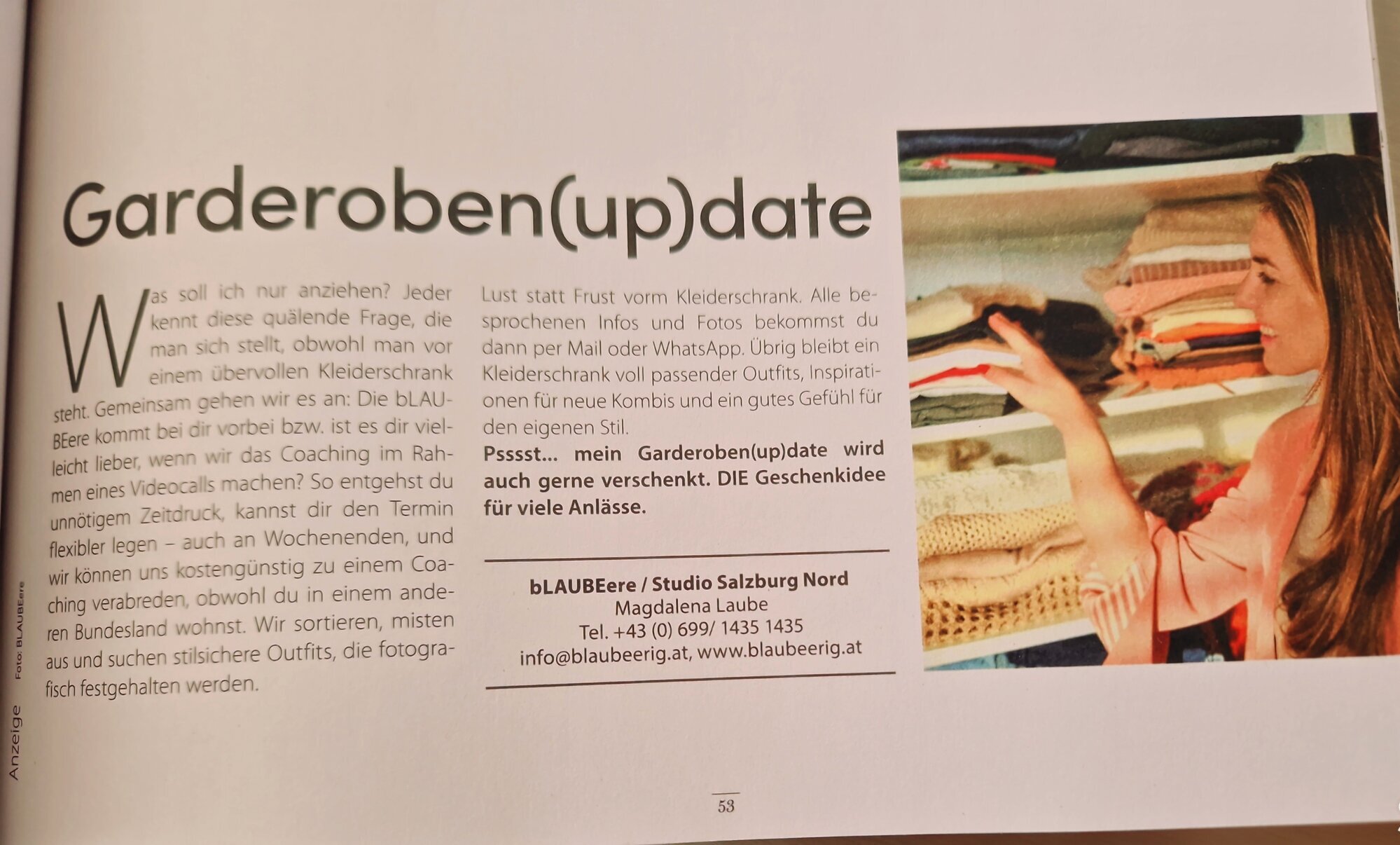 bLAUBEere Farb- & Stilberatung, Dipl.Visagistin, Carl-Zuckmayer-Straße 38 in Salzburg