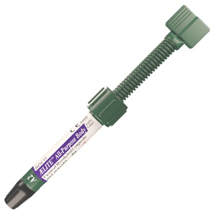 Aelite All-Purpose Body is a durable, light-cured, universal microhybrid composite suitable for all applications from Class I through Class VI. Its high strength makes it ideal to form the core of layered esthetic restorations. Aelite All-Purpose Body can be used as part of a layering technique or stand-alone as a universal restorative. This composite features a complete line of body shades and two opaque shades.
