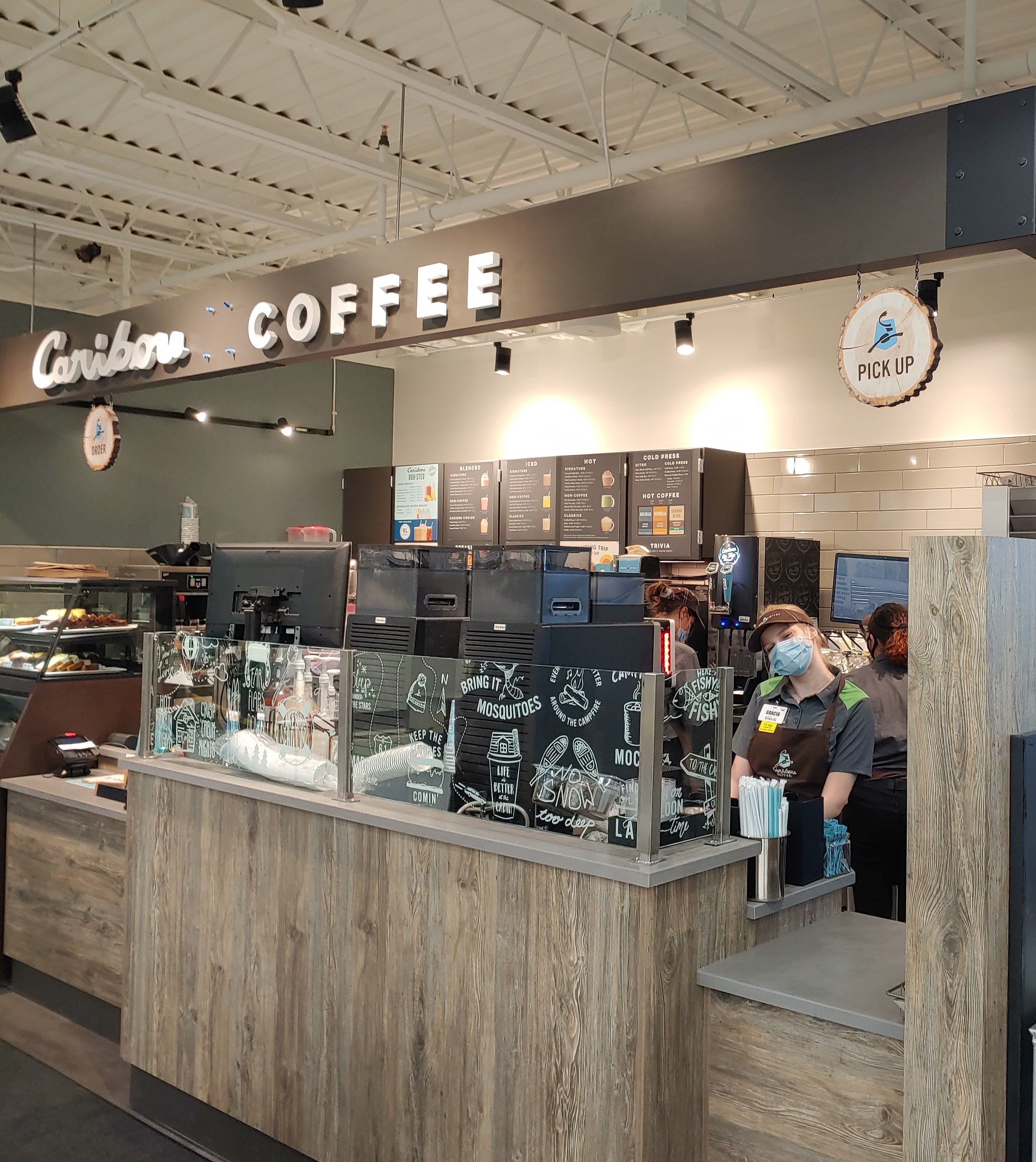 Storefront of the Caribou Coffee at 3007 Mall Drive in Eau Claire