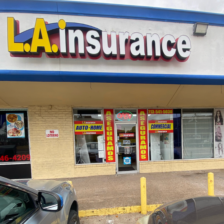 Exterior of the L.A. Insurance Agency located at 9793 Beechnut St in TX 