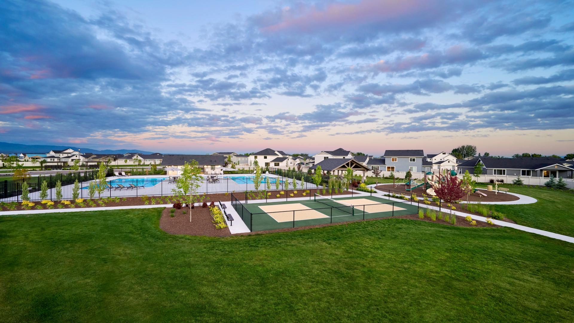 Pickleball courts and pool