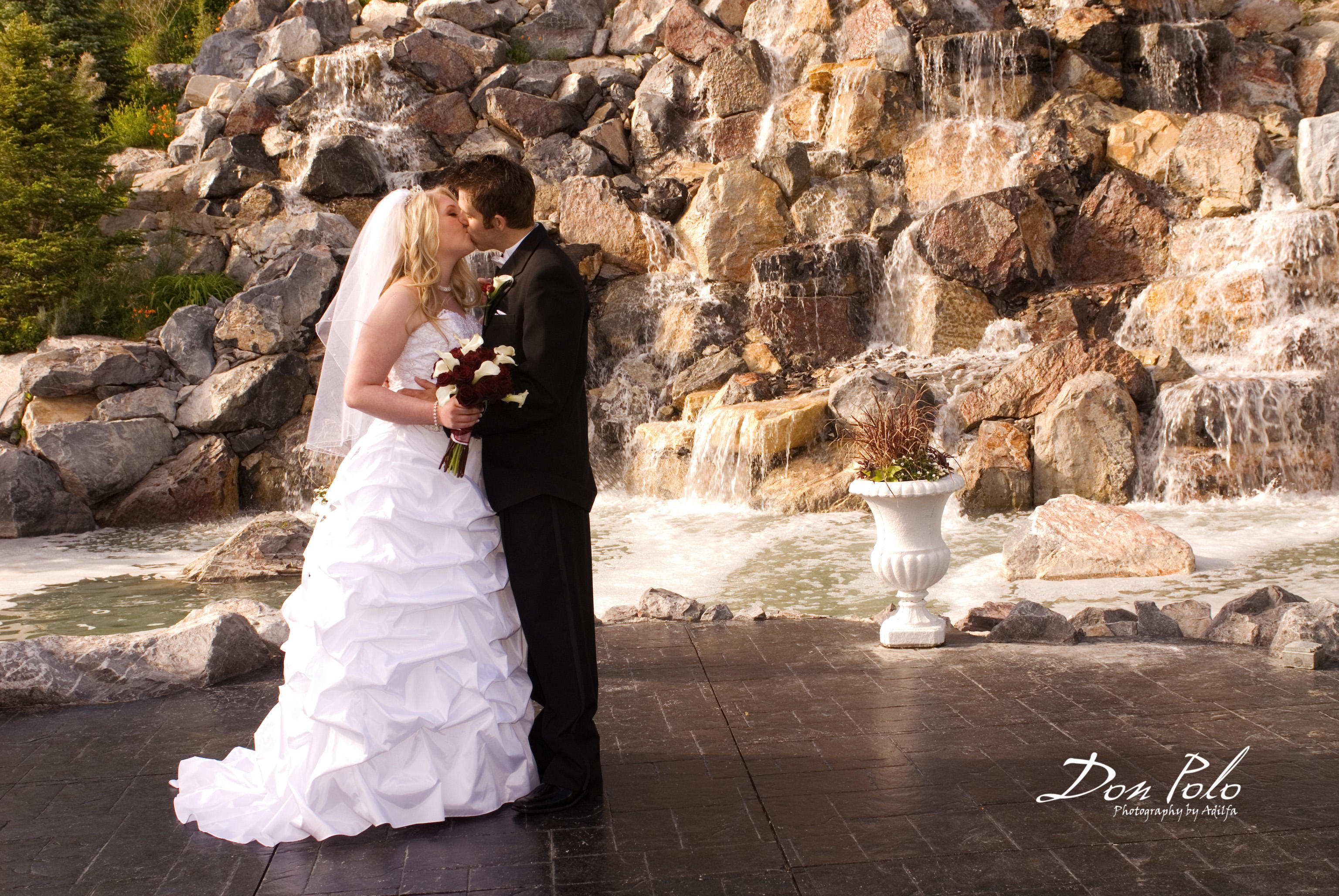 Waterfall kiss at Millennial Falls