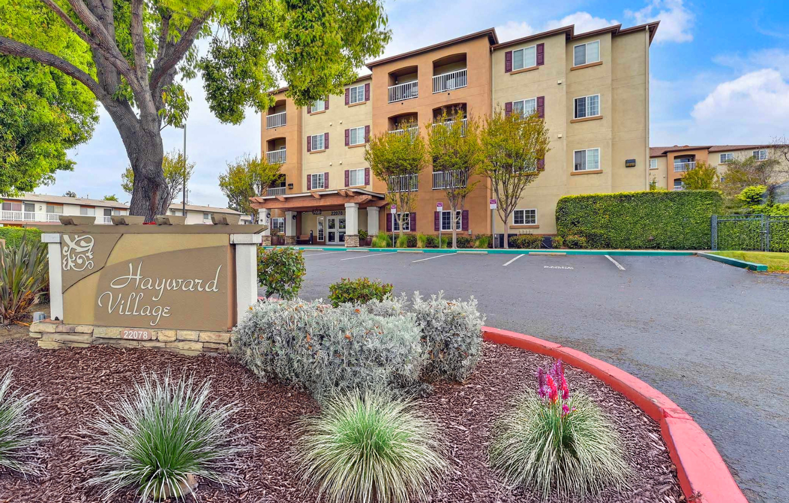 Entry at Hayward Village Senior Apartments in Hayward, CA