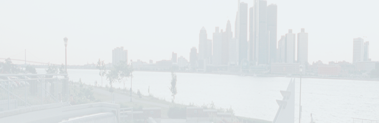 The Windsor skyline along the Detroit River.