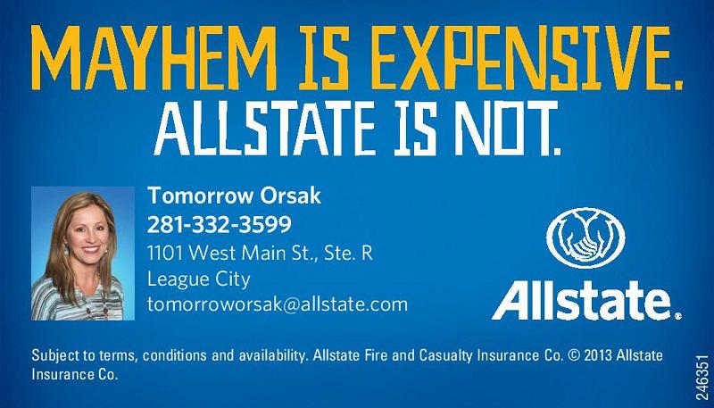 Tomorrow Orsak: Allstate Insurance League City (281)332-3599