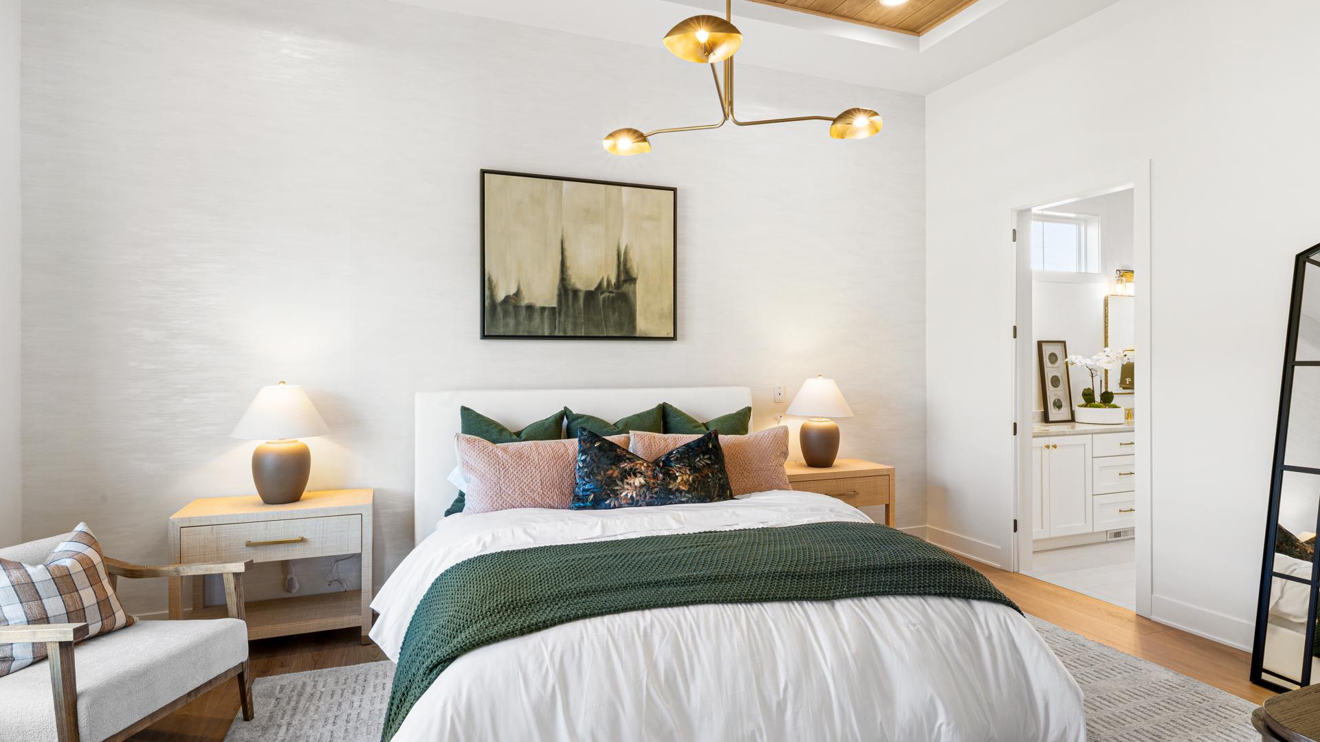 Serene primary bedrooms boast a walk-in closet and spa-like primary bathroom