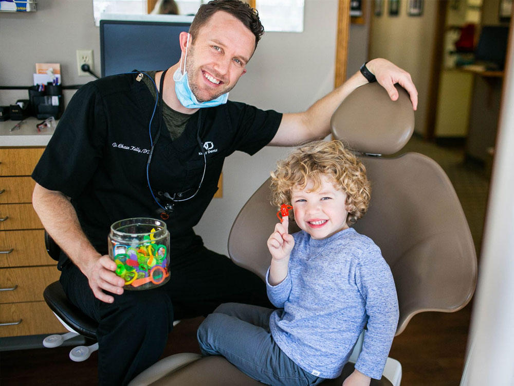 Dr. Chase Kelly with kid