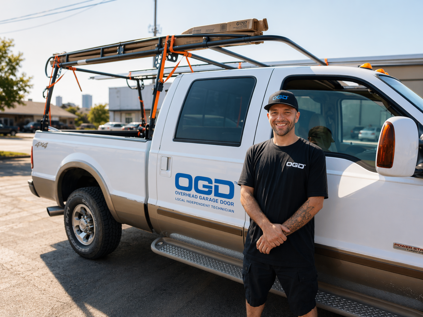 An OGD local technician with a fully equipped OGD service truck.