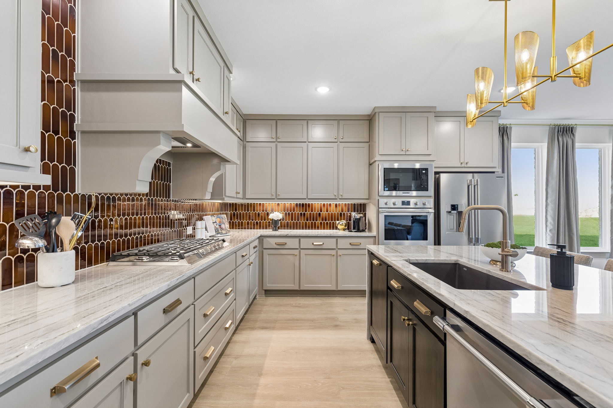 Kitchen in the Rainwater Crossing model home in Celina, TX.