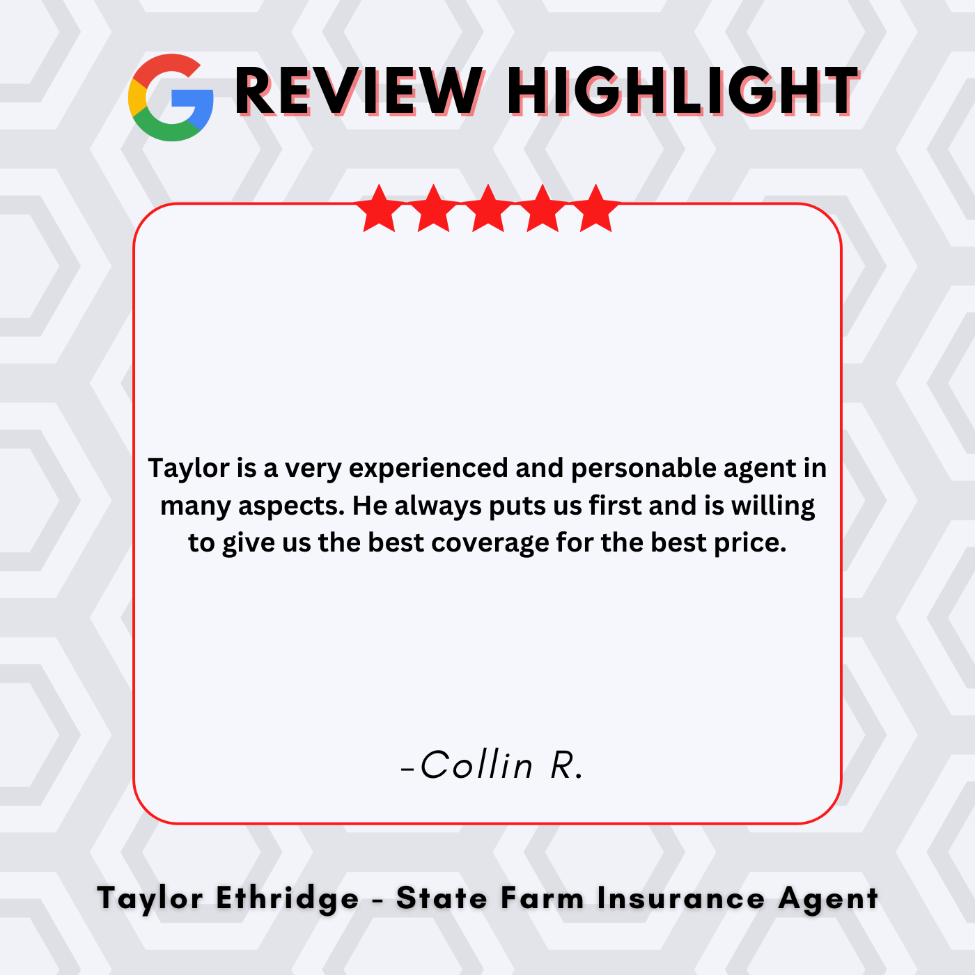 Thank you, Collin! Taylor Ethridge - State Farm Insurance Agent Hampton (757)727-0888