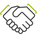 Handshake icon.