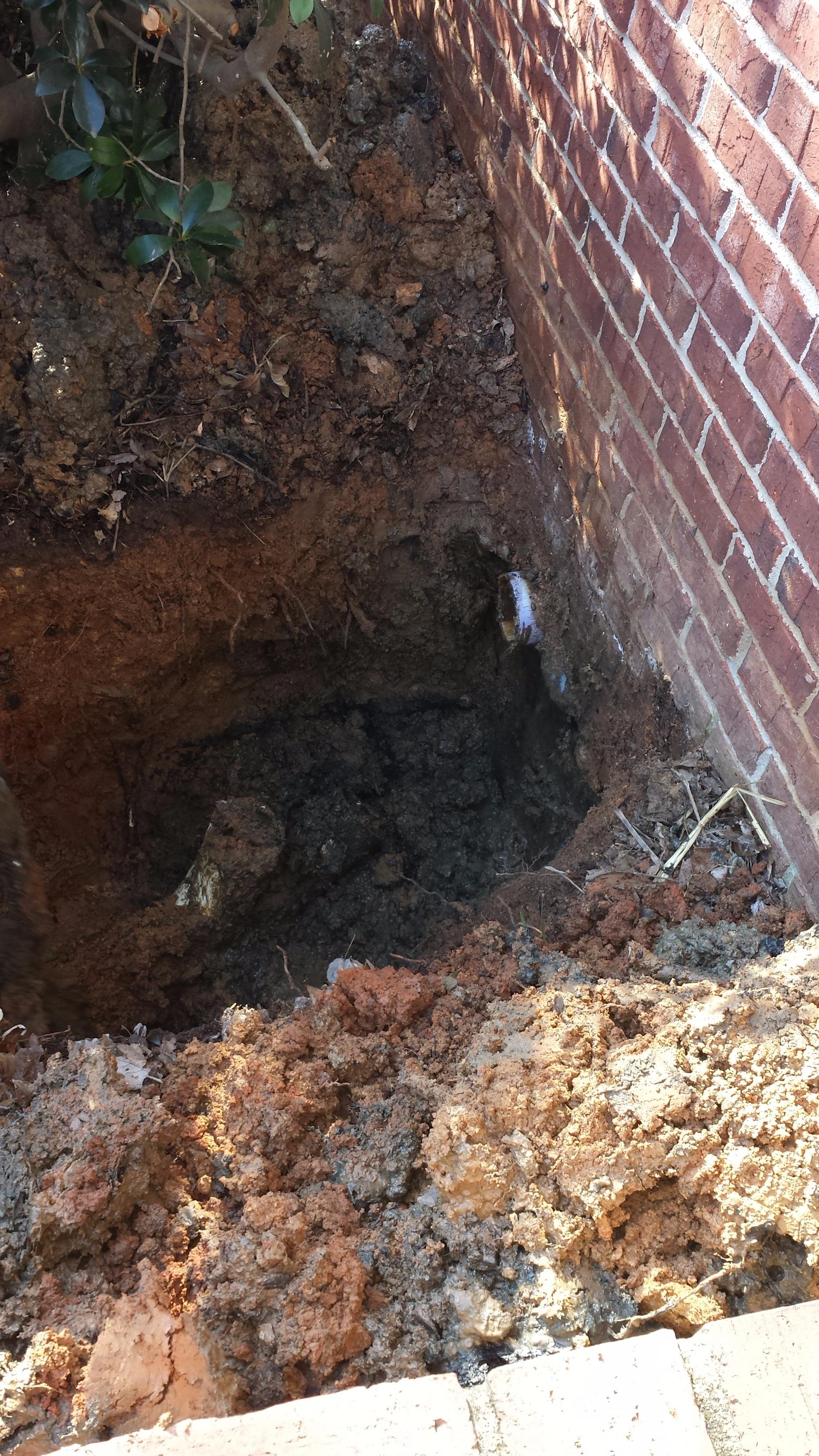 Sewer line damaged A