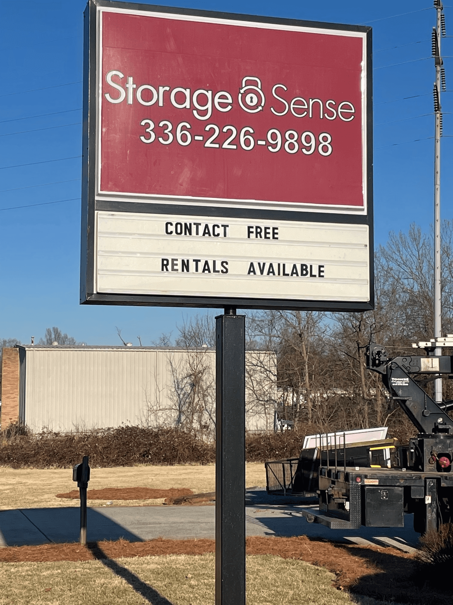 Exterior Signage of Storage Sense in Burlington